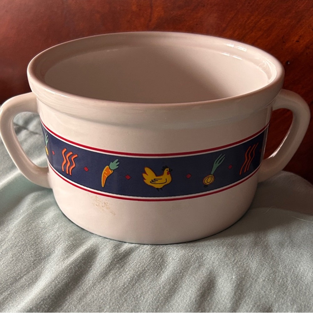 Vintage FTD Ceramic‎ Soup Bowl with Handles